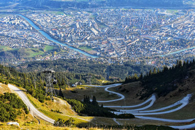 High angle view of cityscape