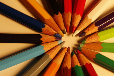 Close-up of colorful pencils