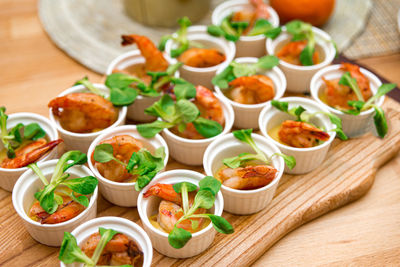 High angle view of food on table