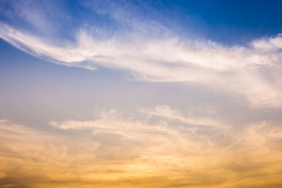 Low angle view of sky during sunset