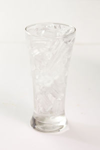 Close-up of ice cubes in glass