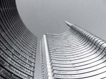 Low angle view of modern buildings against sky