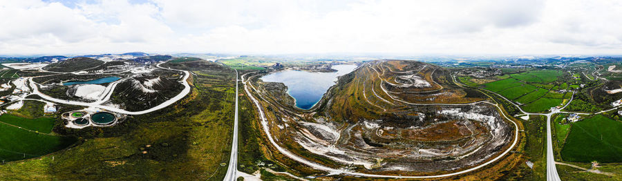 Panoramic view of landscape against cloudy sky