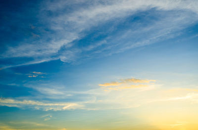 Low angle view of sky during sunset