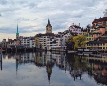 Reflection of buildings in water