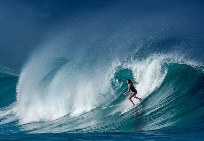 Man surfing in sea