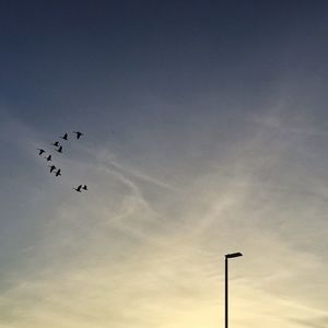 Low angle view of street light against sky