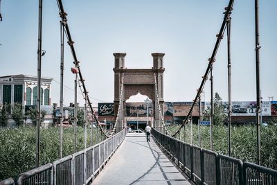 View of suspension bridge