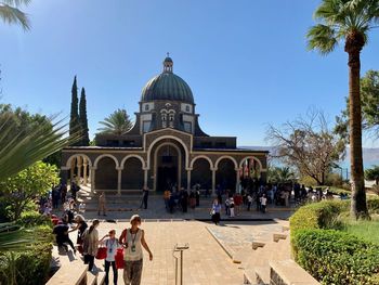 Group of people in front of building