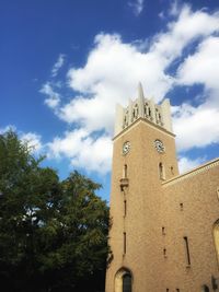 Low angle view of tower against sky