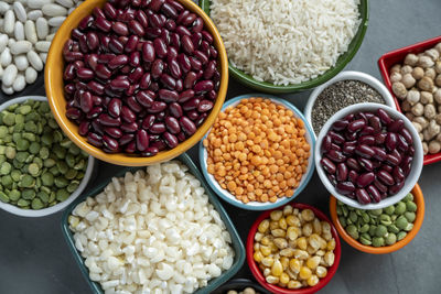 High angle view of food for sale