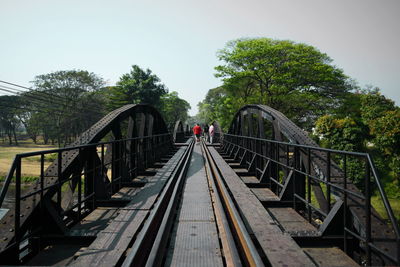 Historical railroad world war 2 death railway bridge over the river kwai, kanchanaburi province.