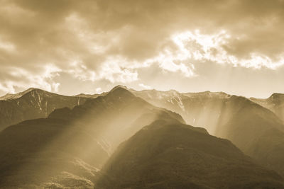 Scenic view of mountains against sky