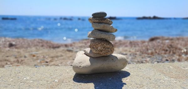 Stack of stones on beach