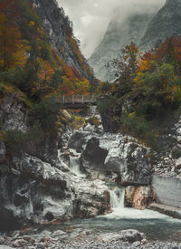 Scenic view of waterfall