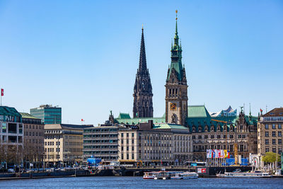View of buildings against sky in city