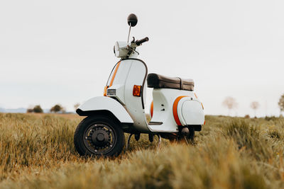 Motorcycle on field