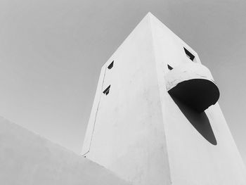 Low angle view of white building against sky