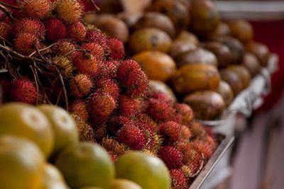 Close-up of fruits for sale at market stall