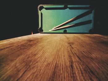 Close-up of empty seats on table at home