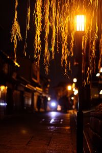 Illuminated city at night