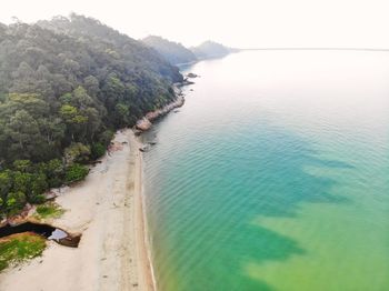 High angle view of beach against sky