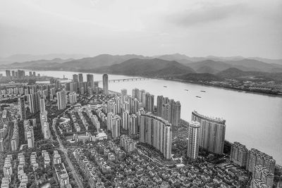 High angle view of city