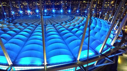 View of illuminated city at night