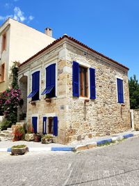 Exterior of building against blue sky