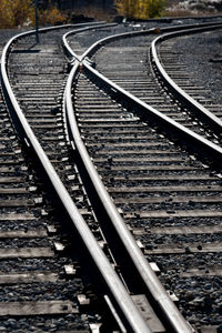 High angle view of railroad tracks