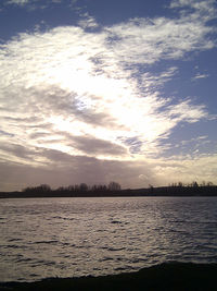 Scenic view of sea at sunset