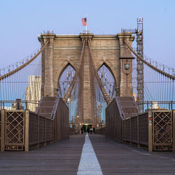 Low angle view of bridge against clear sky