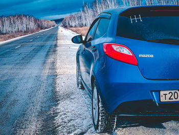 Car on road in winter