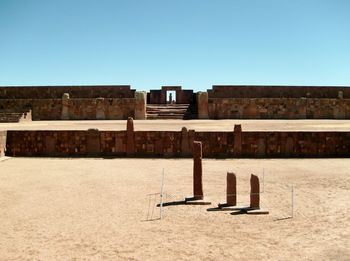 View of building against clear blue sky