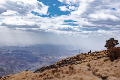 Scenic view of mountains against sky