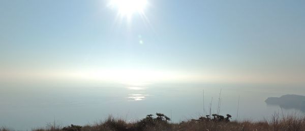 Scenic view of lake against clear sky