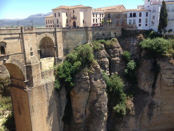 Low angle view of old ruin