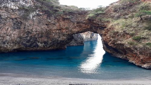 Rock formation in sea