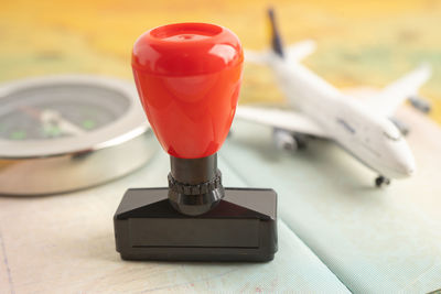 Close-up of toy on table