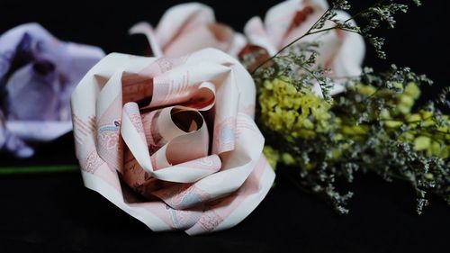 Close-up of artificial rose decoration