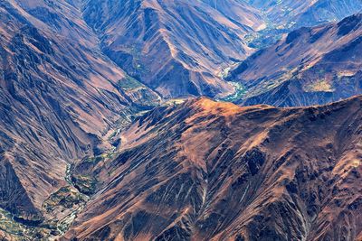 Aerial view of mountain range - cordillera peru