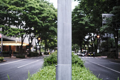 Low angle view of road sign on street