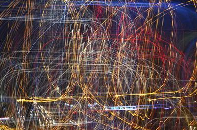 Close-up of light trails