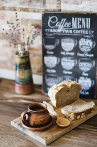 Close-up of food on table