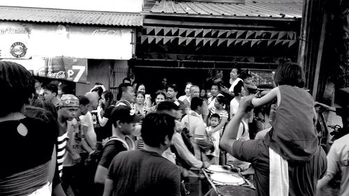 Crowd in town square