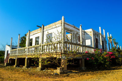 View of built structure against blue sky