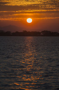 Scenic view of sea at sunset