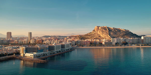 Aerial view of buildings in city