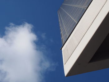 Low angle view of modern building against sky