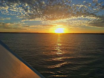 Scenic view of sea at sunset